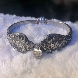 Vintage Spoon Bracelet Hand Crafted Made With Love Charm.